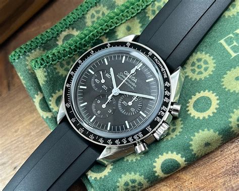 omega speedmaster racing rubber strap replica|omega speedmaster replacement strap.